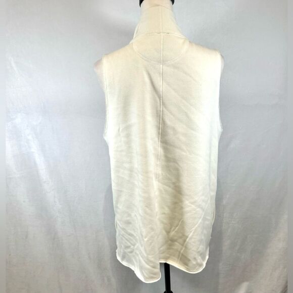 Cable & Gauge white fleece lined vest cardigan size XL - Picture 4 of 7